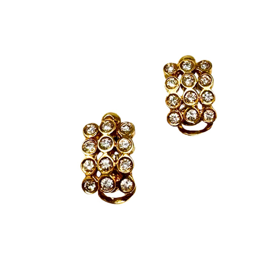 Jacob Marshak18K Gold Diamond Earrings