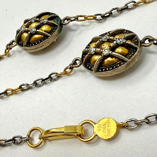 Gurhan 22K Gold and Anodized Silver Necklace with 88 Diamond