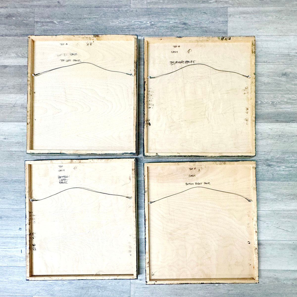 "Oasis" 4 Panels Signed and Dated 2002