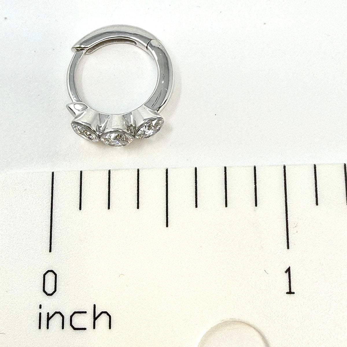 14K White Gold Lab Grown Diamond Hoop Earrings