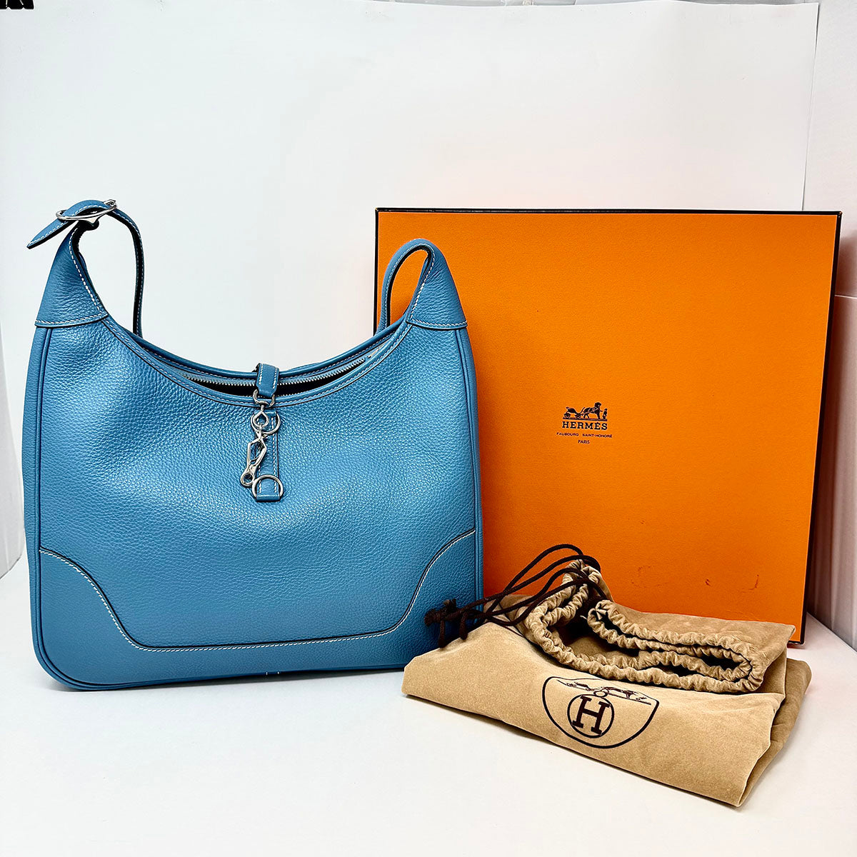 Hermes Trim 31 Blue Jean Shoulder Bag