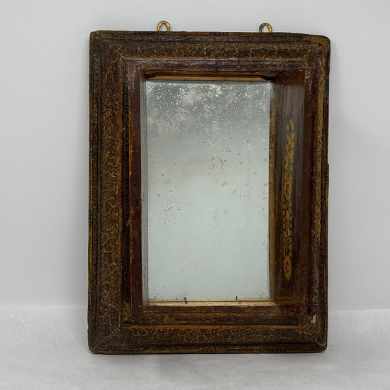 Mosaic Wood Painting Wall Mirror Cabinet