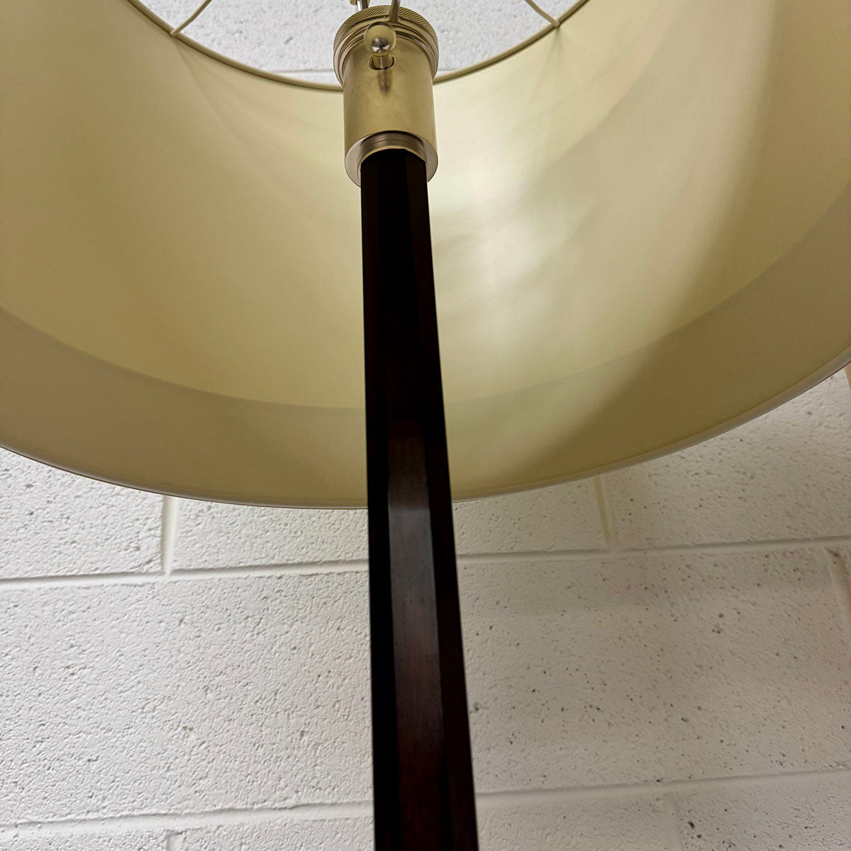 Pair of Adjustable Height Wood/Metal Floor Lamps
