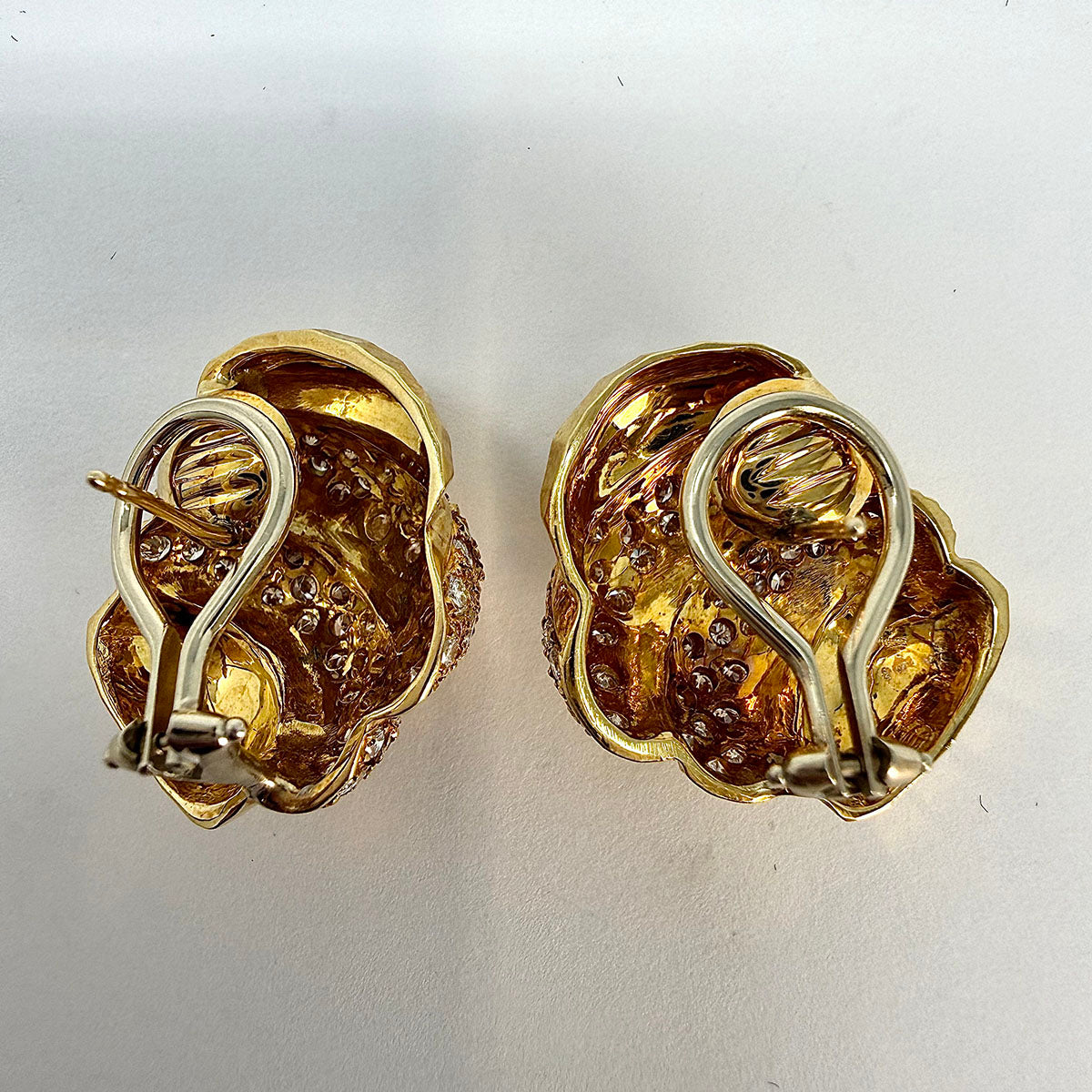 Prashnik 18K Gold Earrings with 104 Diamonds