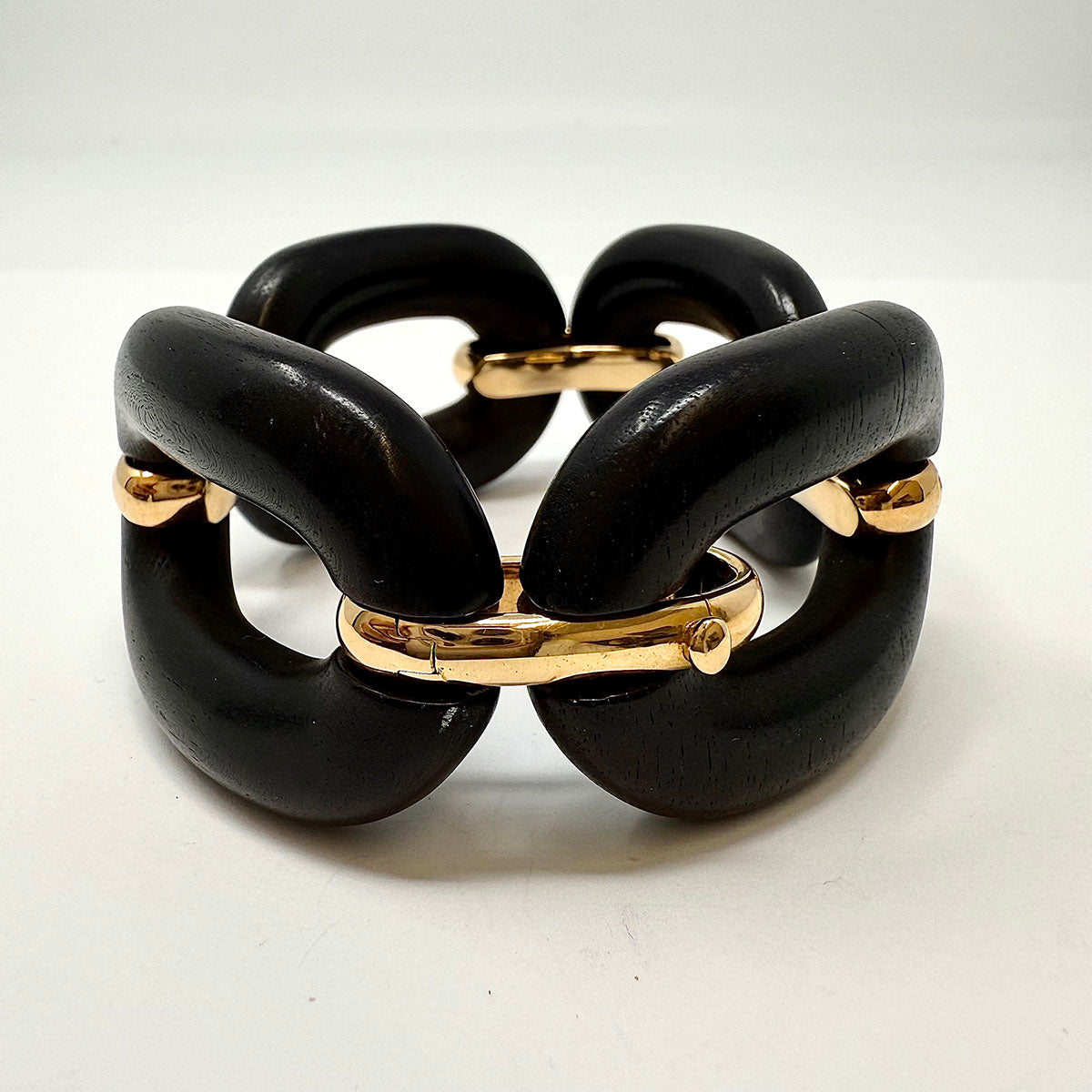 Roberto Coin Oval Ebony and 18K Rose Gold Link Bracelet