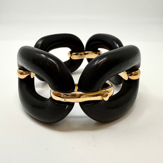 Roberto Coin Oval Ebony and 18K Rose Gold Link Bracelet