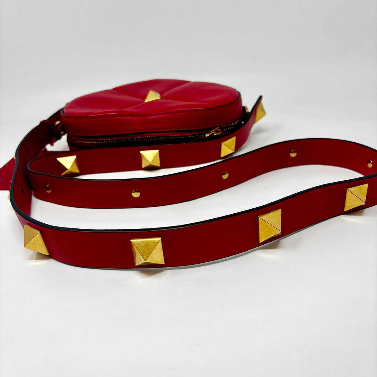 Valentino Garavani Roman Stud Amore Shoulder Bag Quilted Leather
