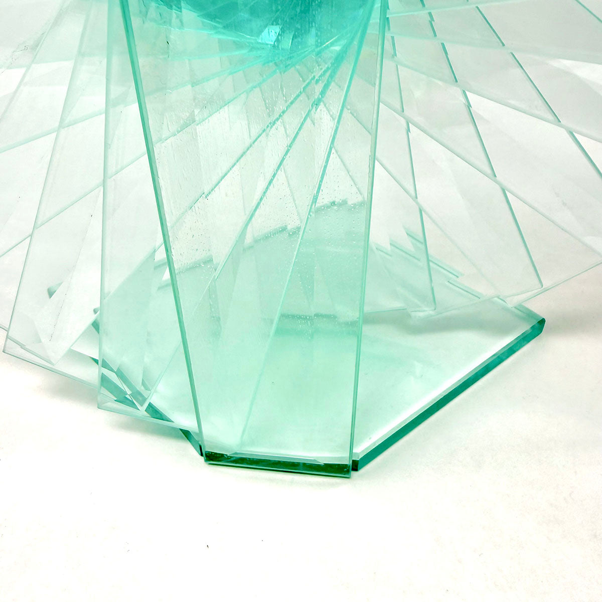 Spiral Motion Glass Sculpture, Signed