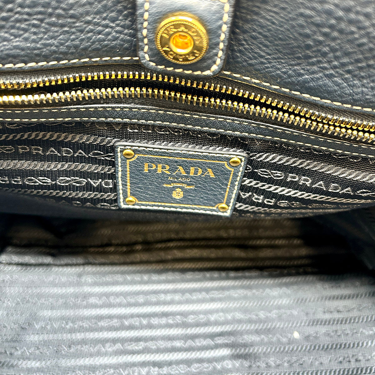 Prada Vitello Front Pocket Convertible Tote