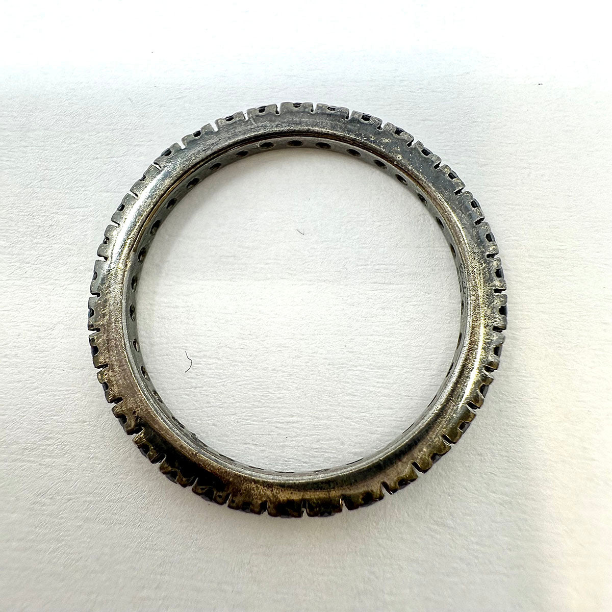 14K White Gold Black Diamond Eternity Ring
