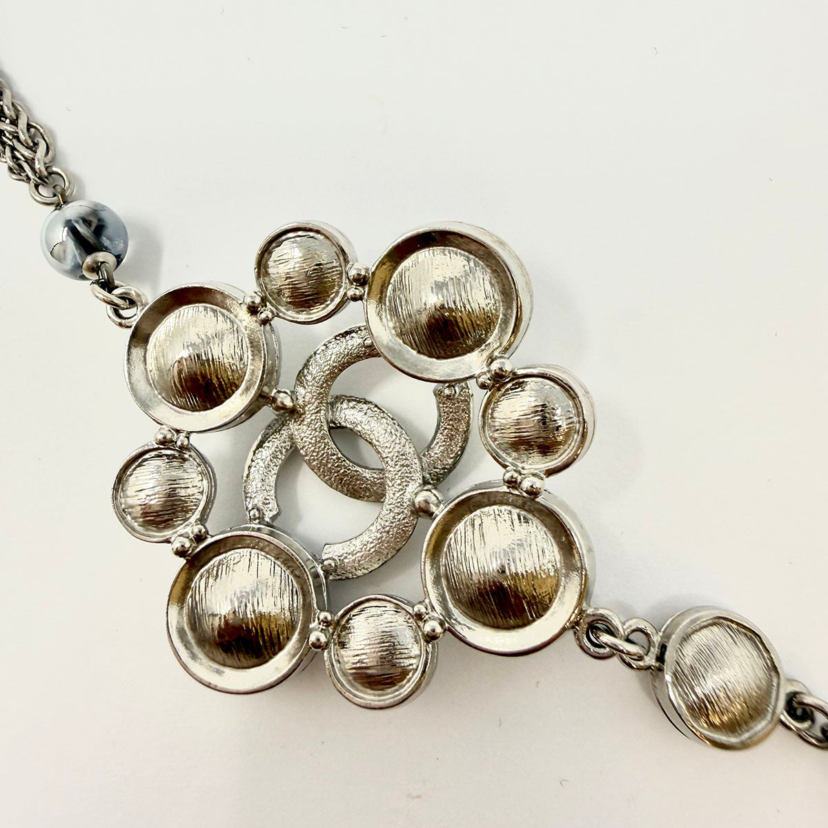 Chanel Double Layered Large Snowflake Station Necklace