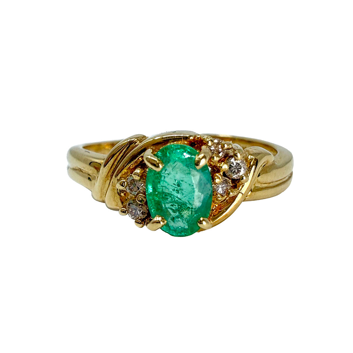 18K Emerald and Diamond Ring