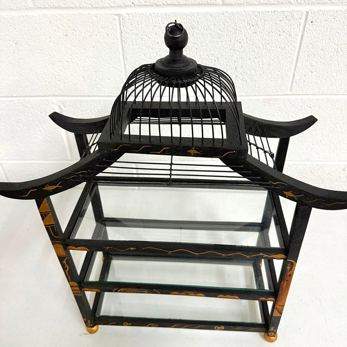 Asian Pagoda Style 3 Tier Display Shelf