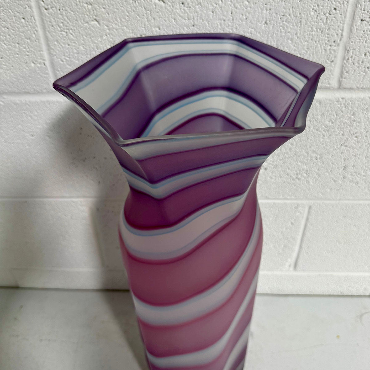 Tall Matte Art Glass Vase
