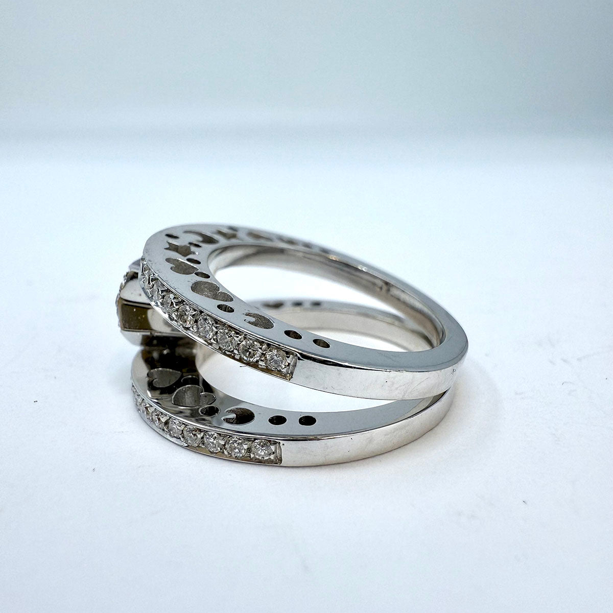 Giolomoda 18K White Gold Star Design Diamond Ring