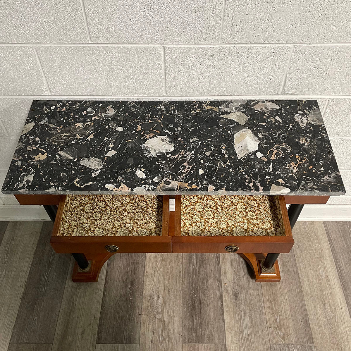 Marble Top Wood Console Table