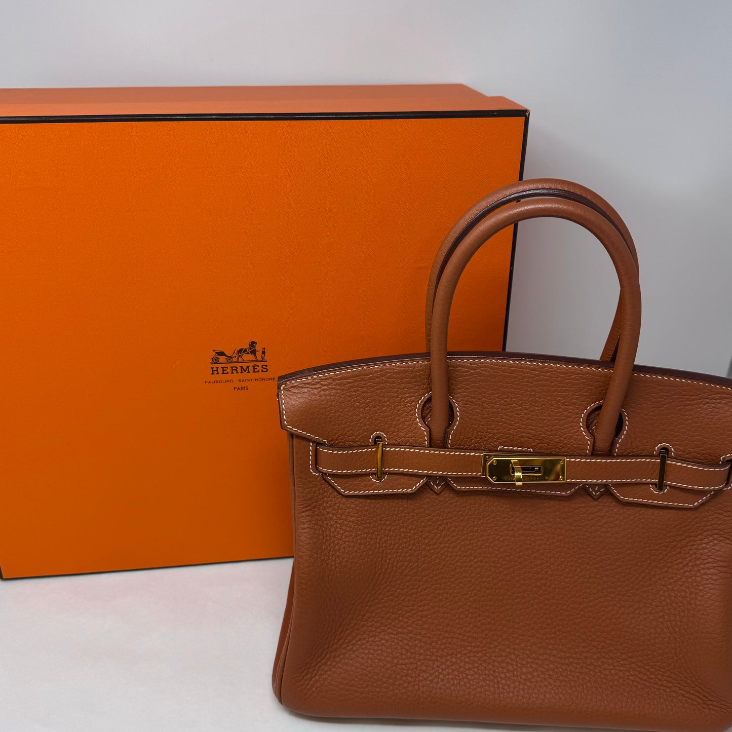 Hermes Clemence Gold Birkin 30