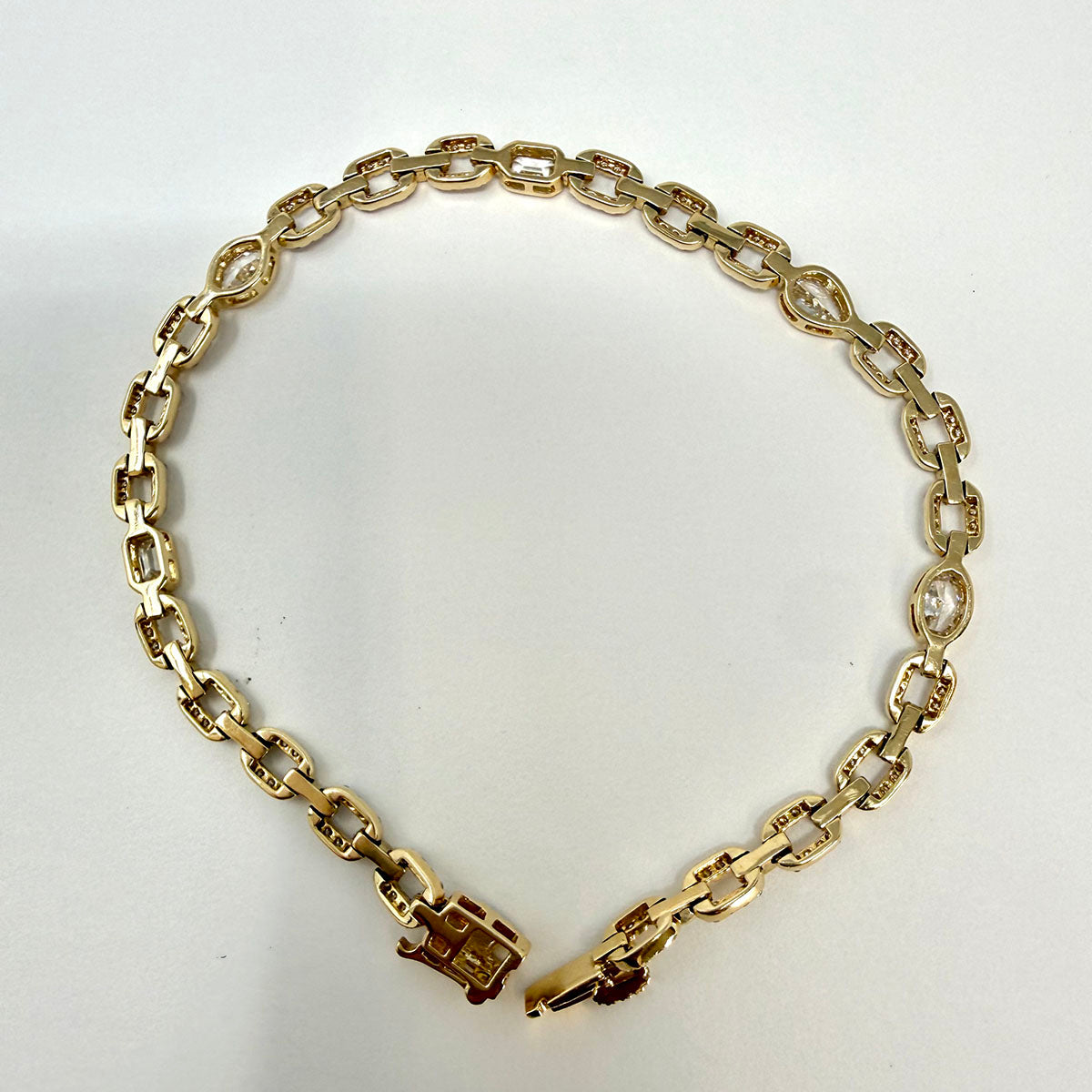 14K Gold Multi-shape Diamond Bracelet