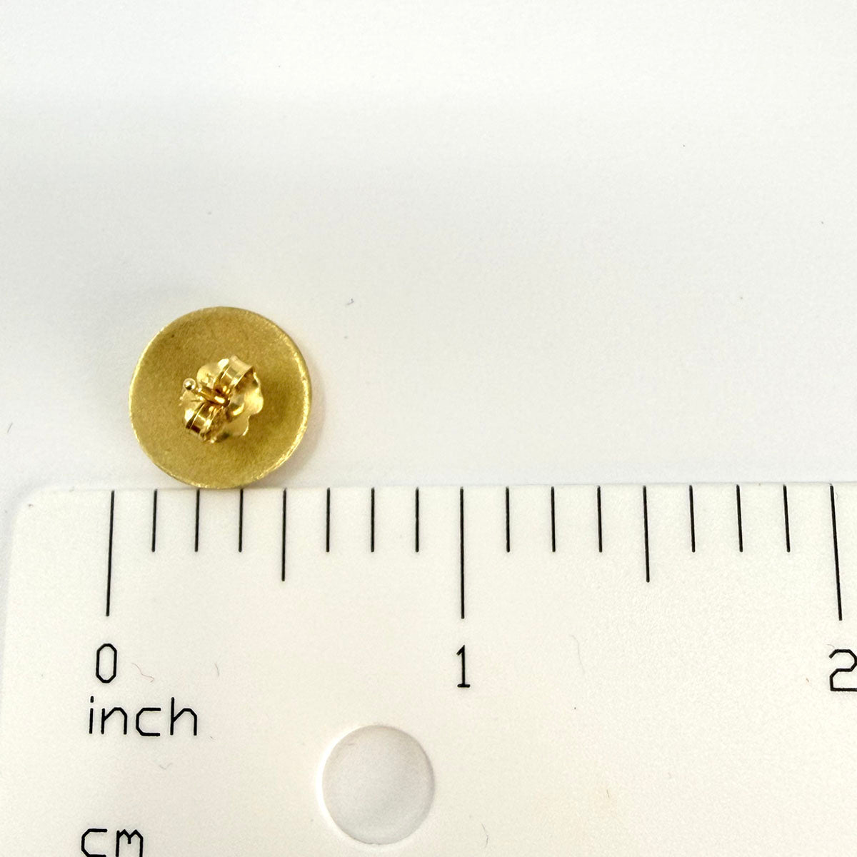18K Textured Round Stud  Earrings