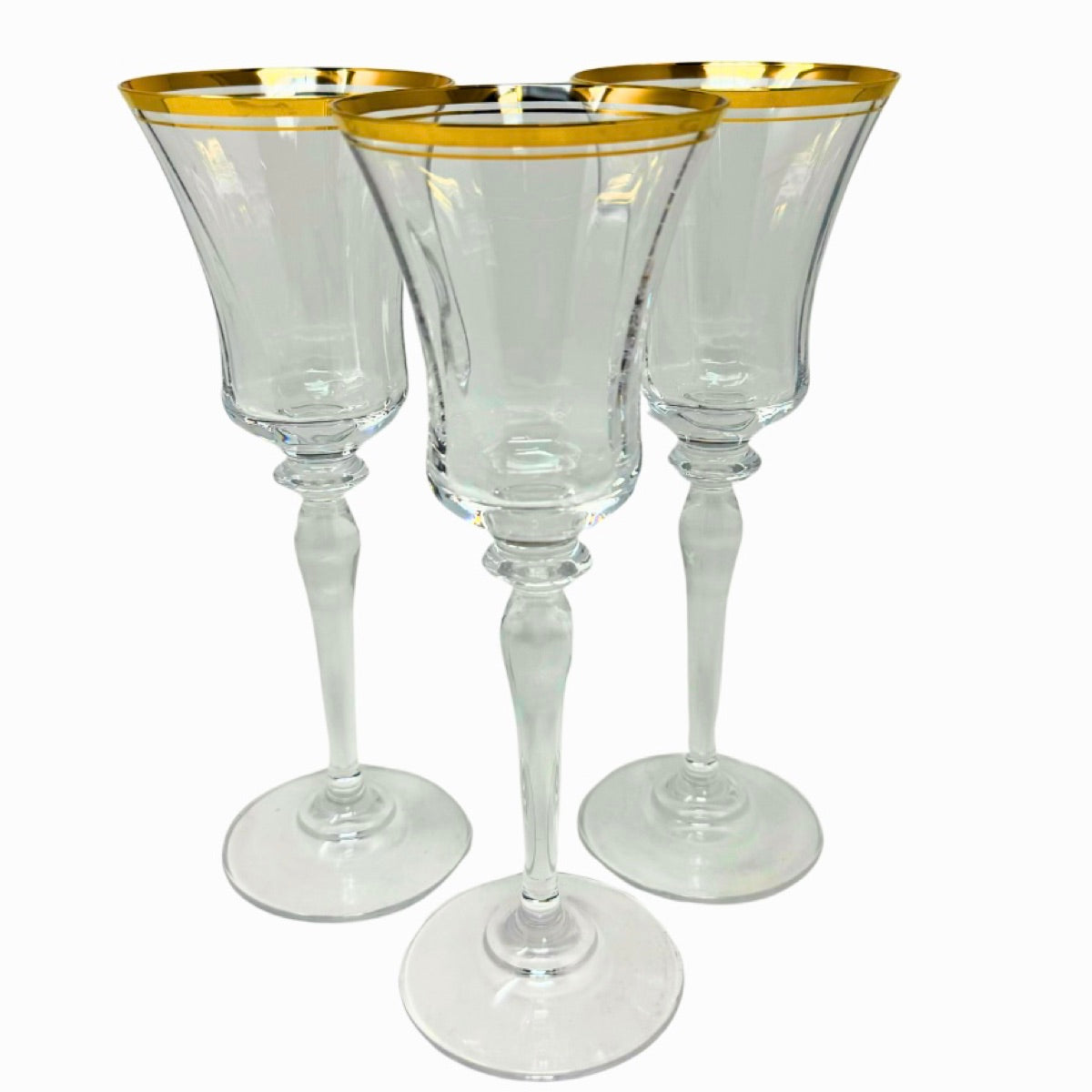 Set of 12 Jamestown Gold White Wine Glasses