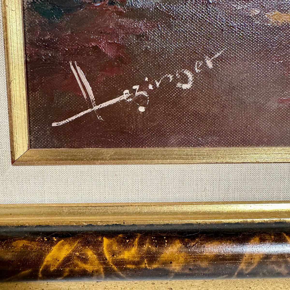 Framed Painting on Canvas signed