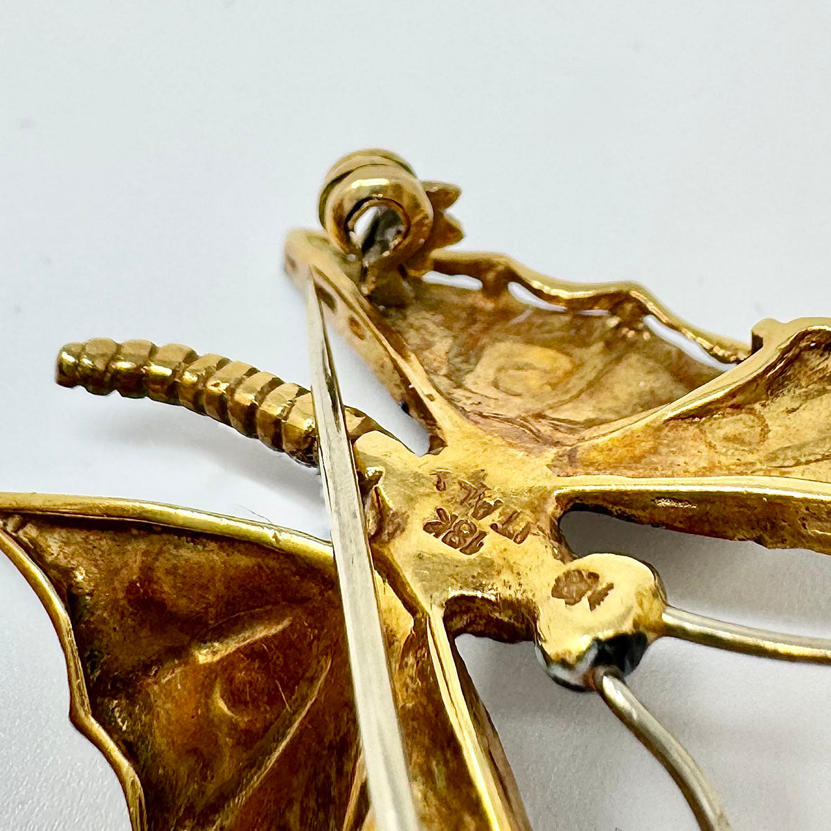 18K Enamel Butterfly Pin