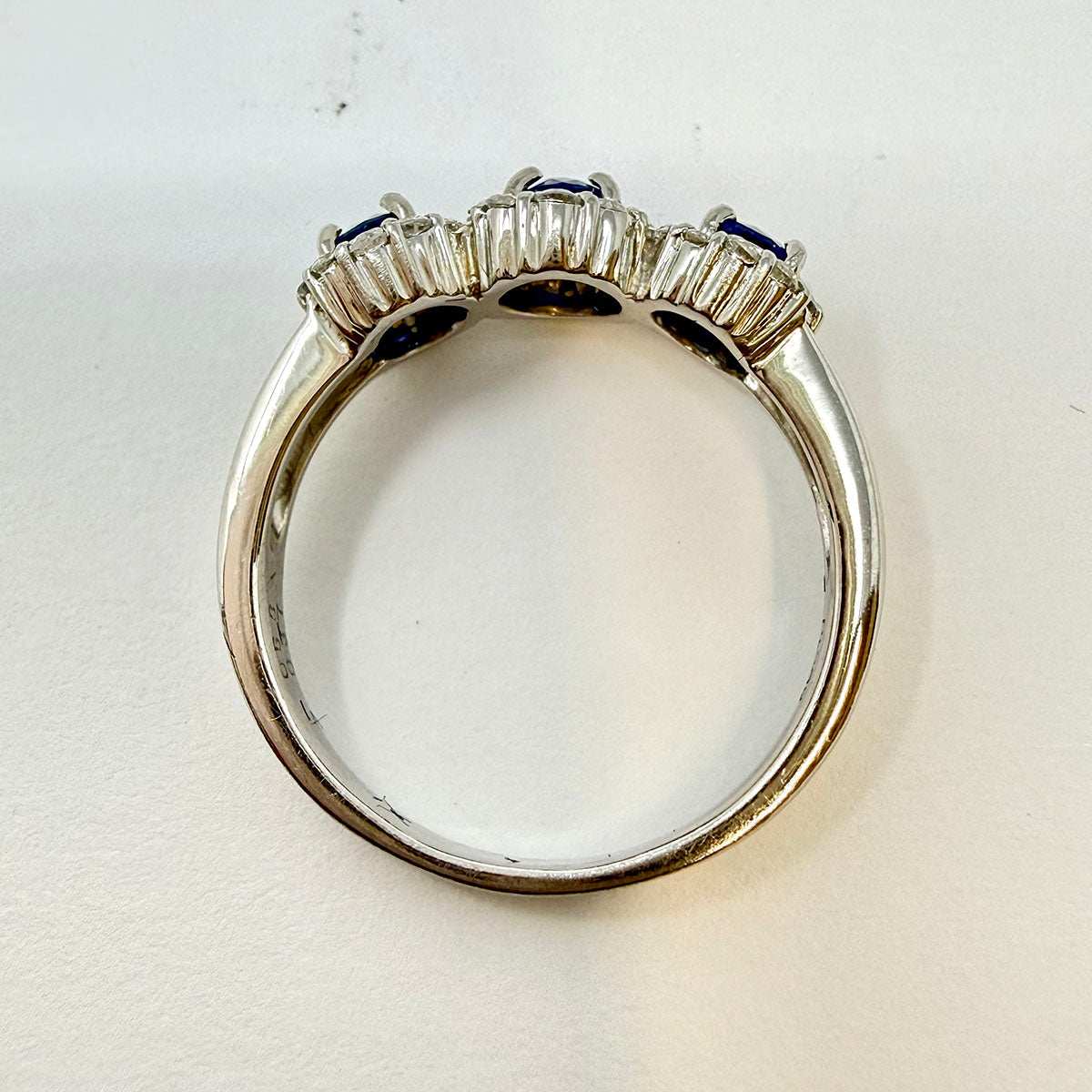 Platinum Sapphire and Diamond Ring