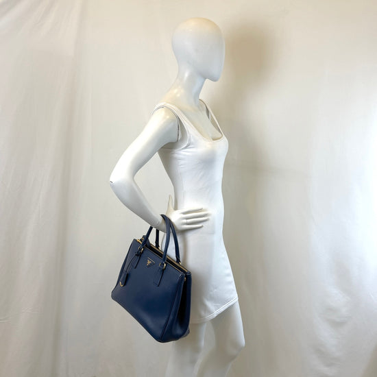 Prada Galleria Saffiano Leather Double Zip Handle Bag