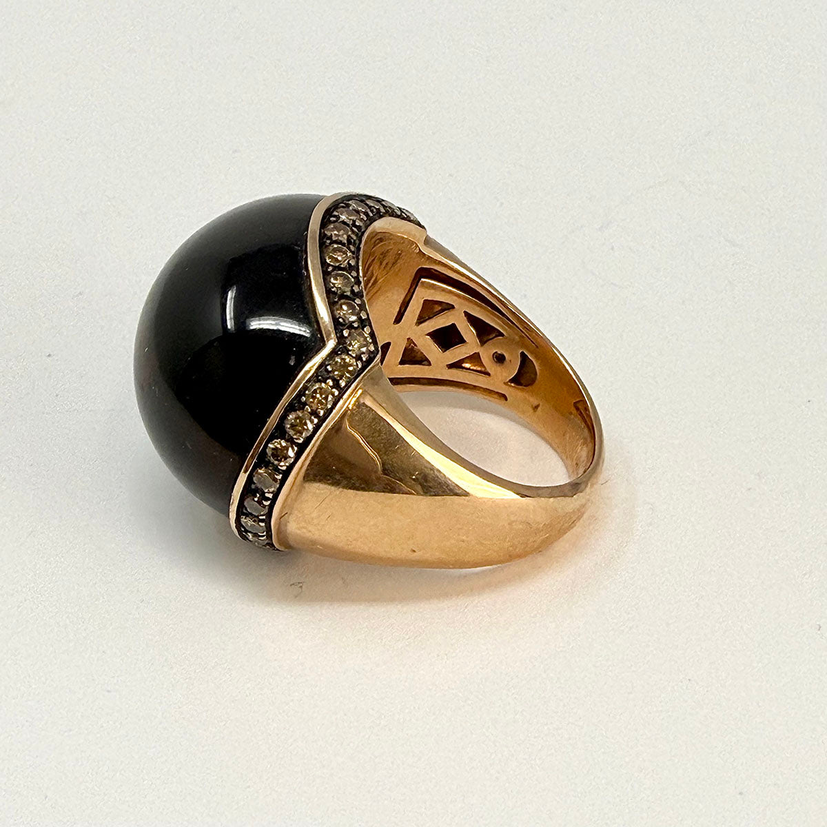 18K Tiger's Eye Cabochon Ring