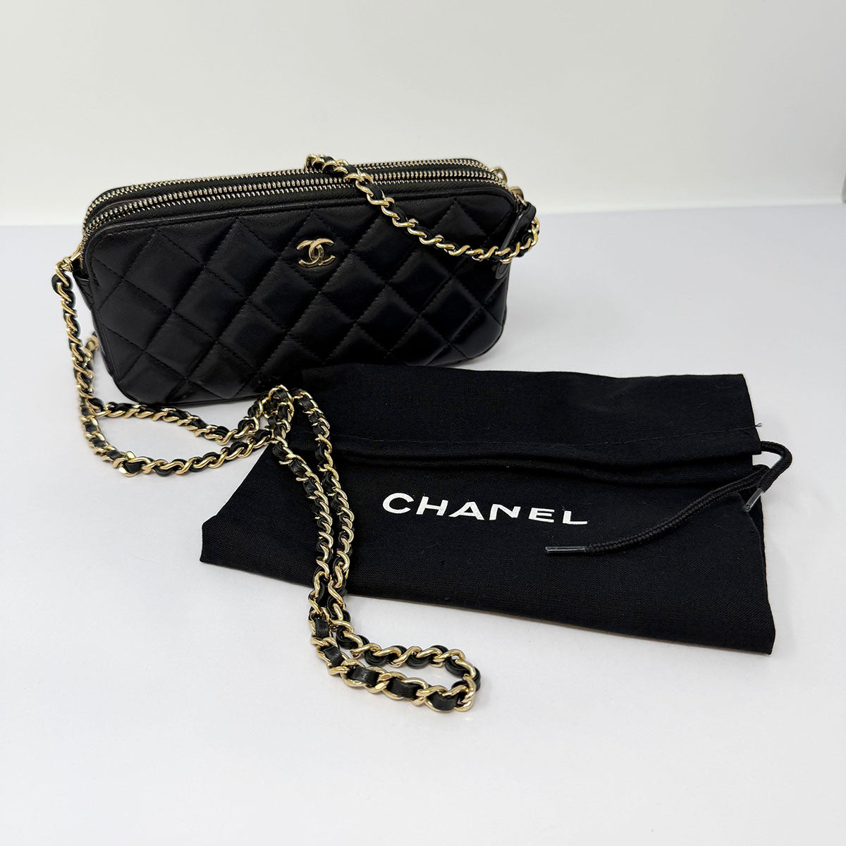 Chanel Double Zip Mini Bag on Chain