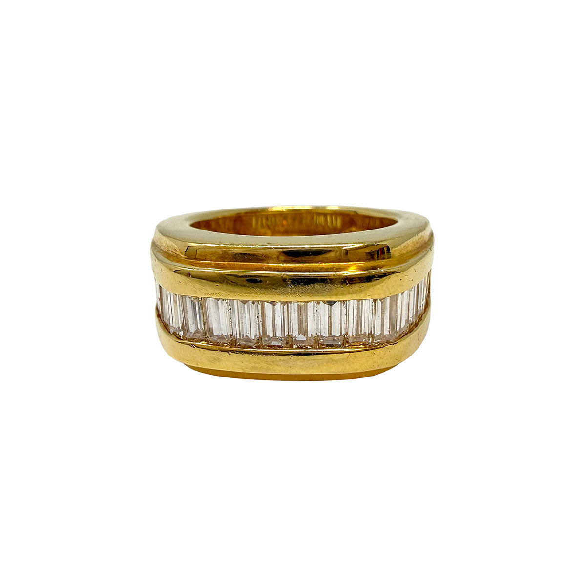Susan Berman 18K Gold Ring with 20 Straight Baguette  Diamonds