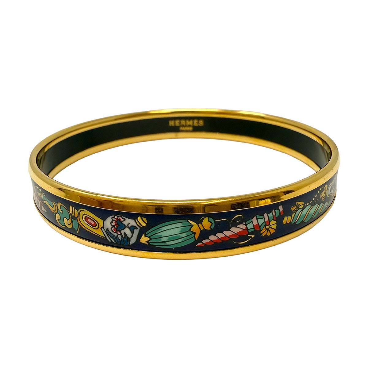 Hermes Narrow Enamel Bangle Bracelet