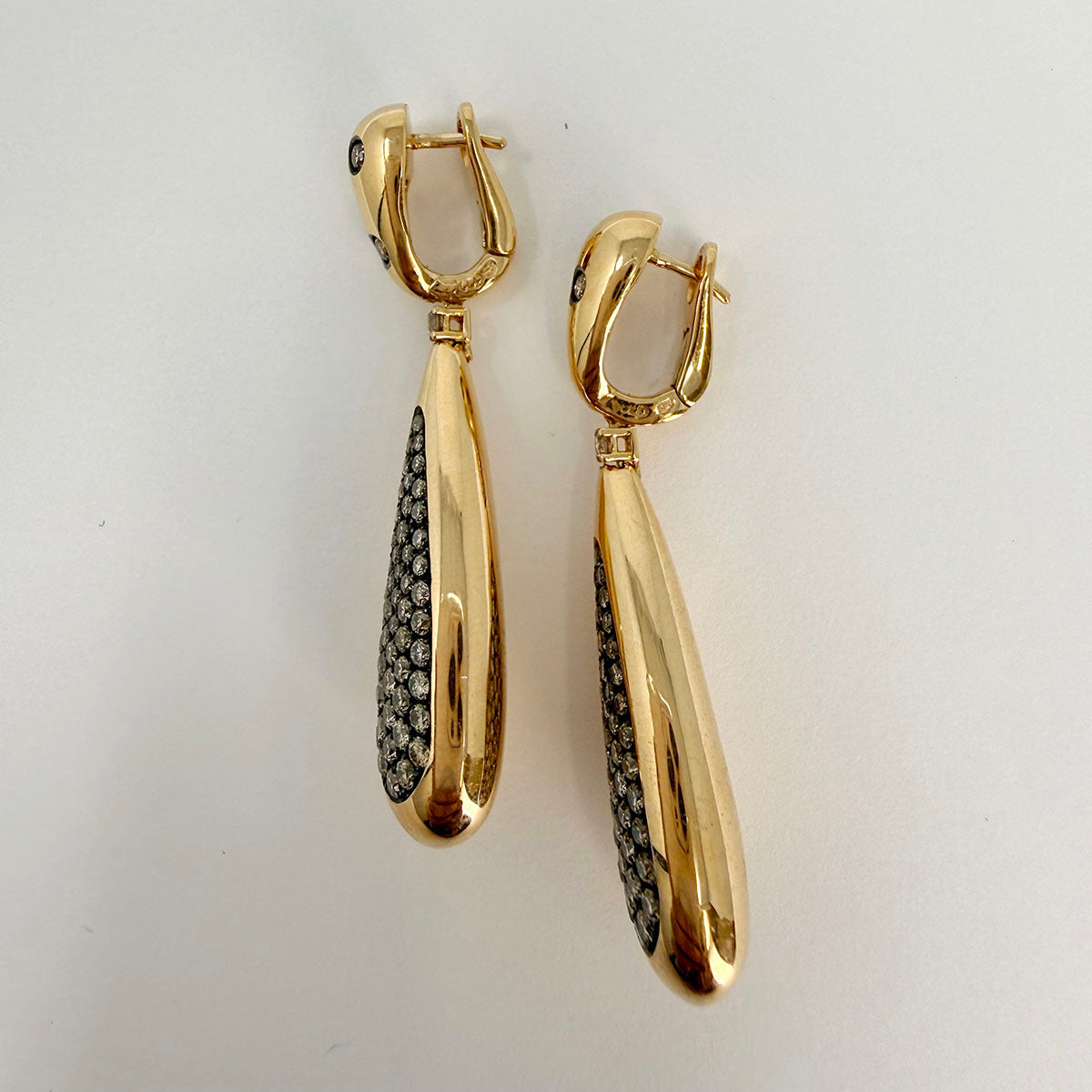 Damaso Martinez 18K Rose Gold Diamond Drop Earrings