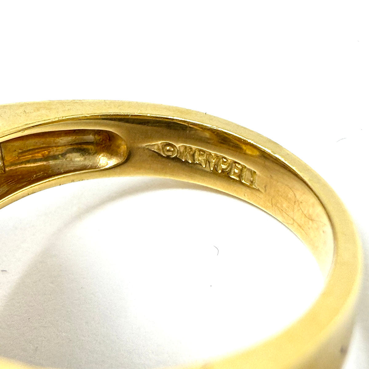 Charles Krypell 18K Gold Ring with Ruby  and Diamond
