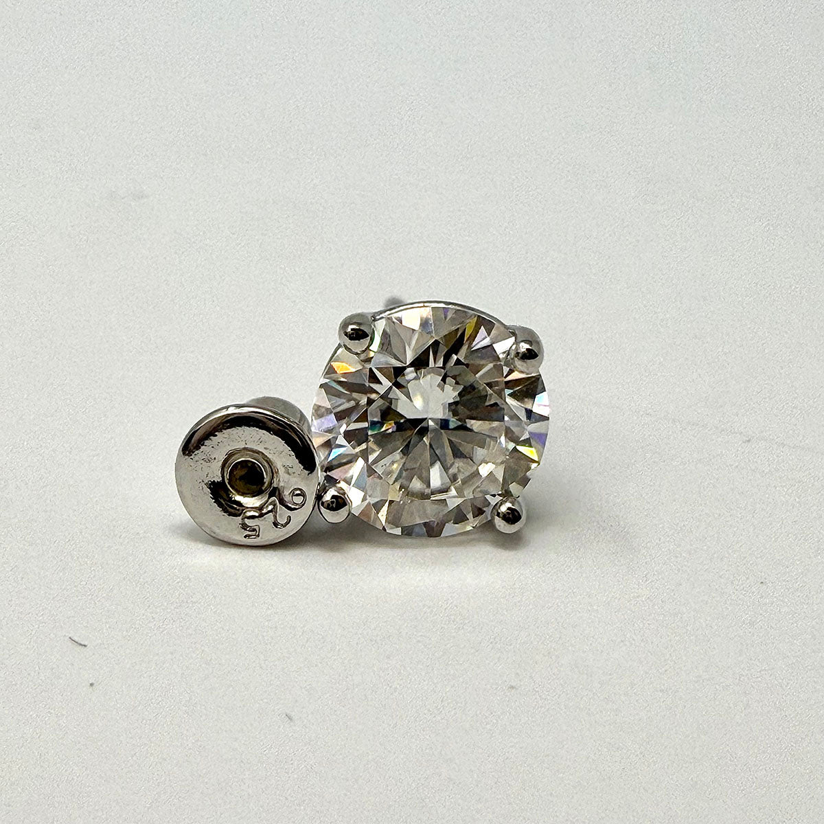 7mm Round Moissanite Stud Earrings