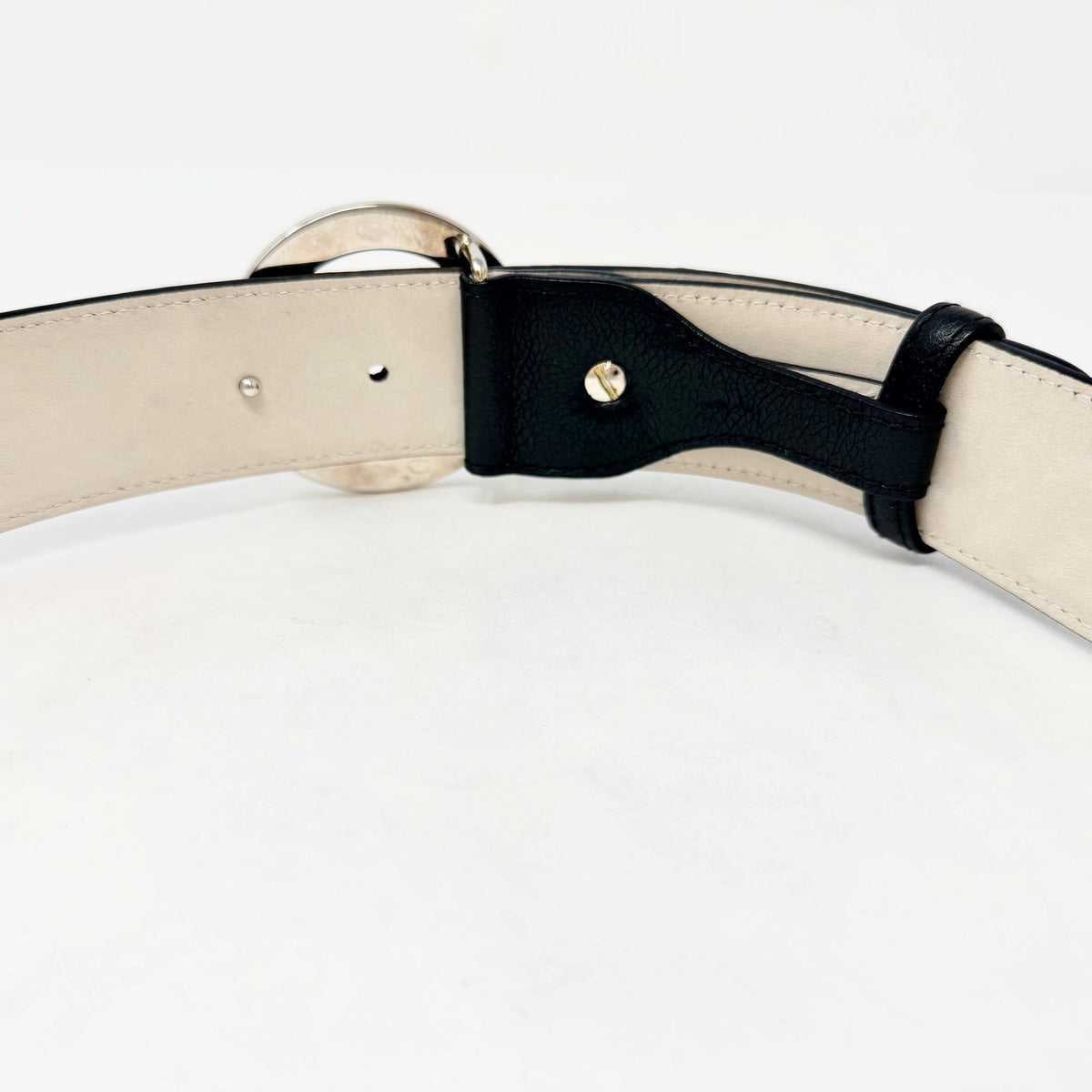 Bulgari Leather Belt with Round Logo Buckle
