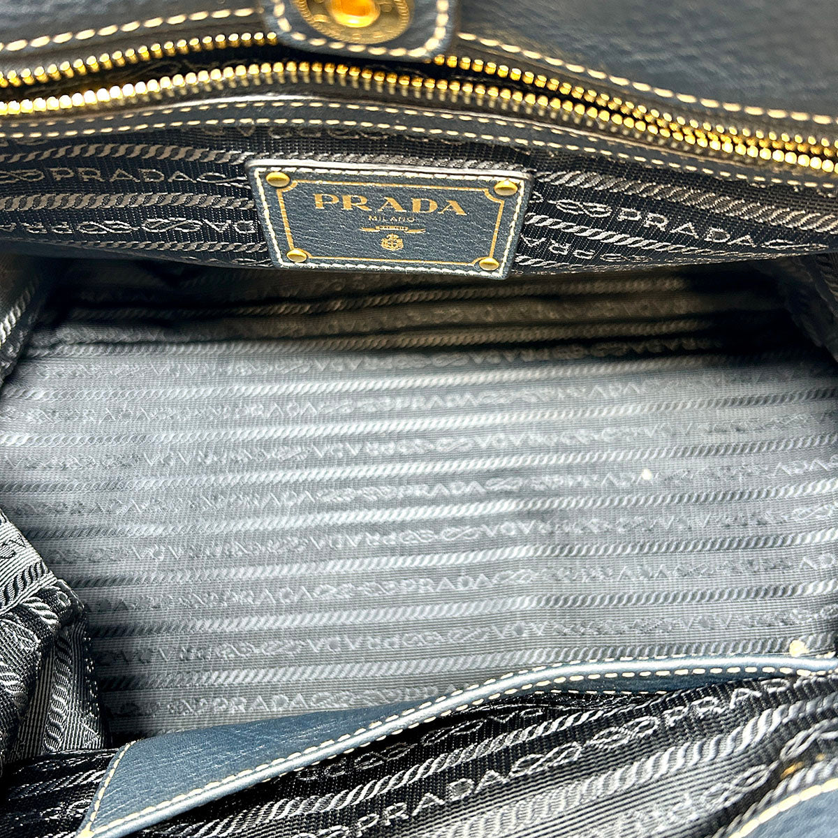 Prada Vitello Front Pocket Convertible Tote