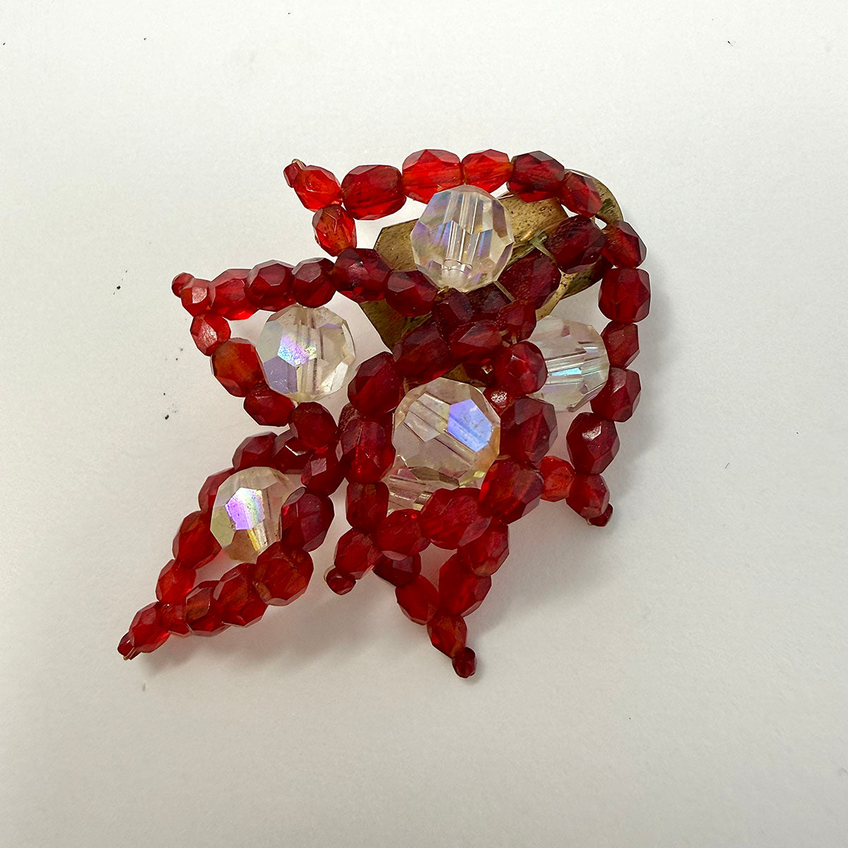 Coppola e Toppo Red and Clear Bead Clip-on Earrings