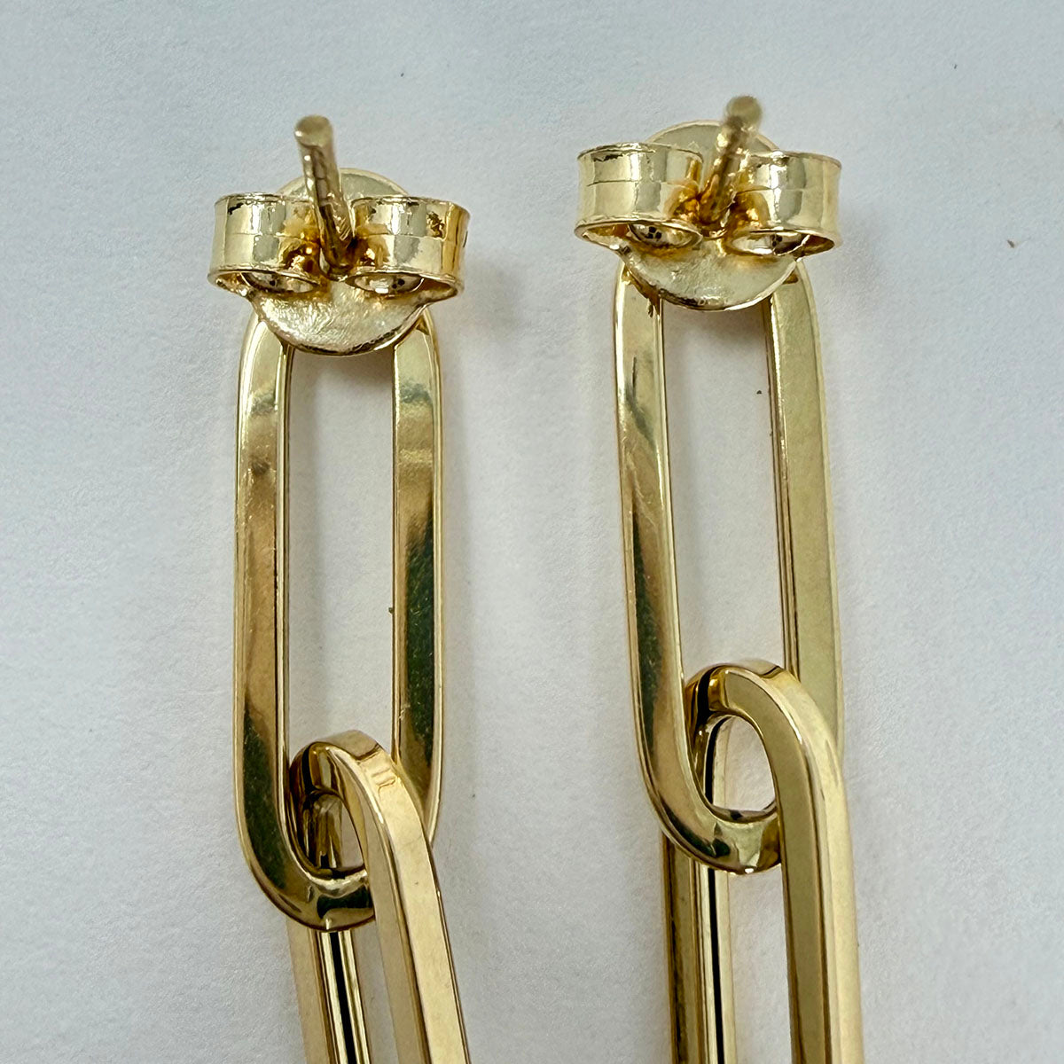 14K Paperclip Link Earrings