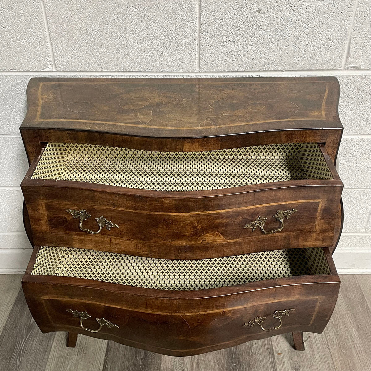 Antique-Style 2-Drawer Wood Side Table