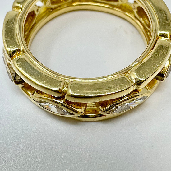 Montclare 18K Yellow  Ring with 8 Marquise Diamond