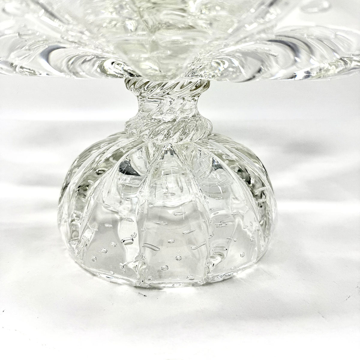 Oval Glass Bowl on a Pedestal