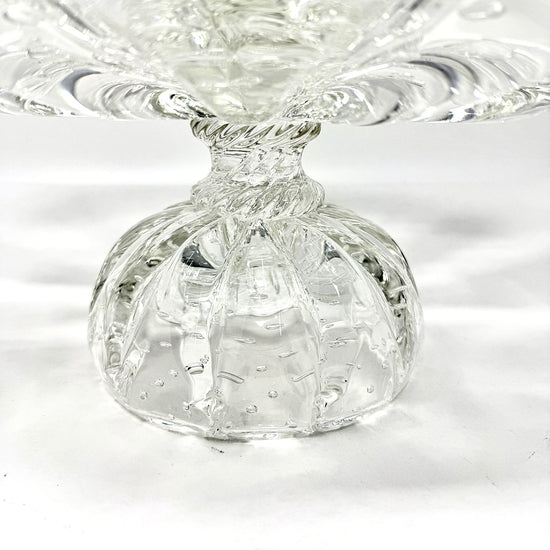 Oval Glass Bowl on a Pedestal
