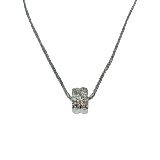 18K White Gold  15" Necklace with Removable White Gold Diamond Enhancer