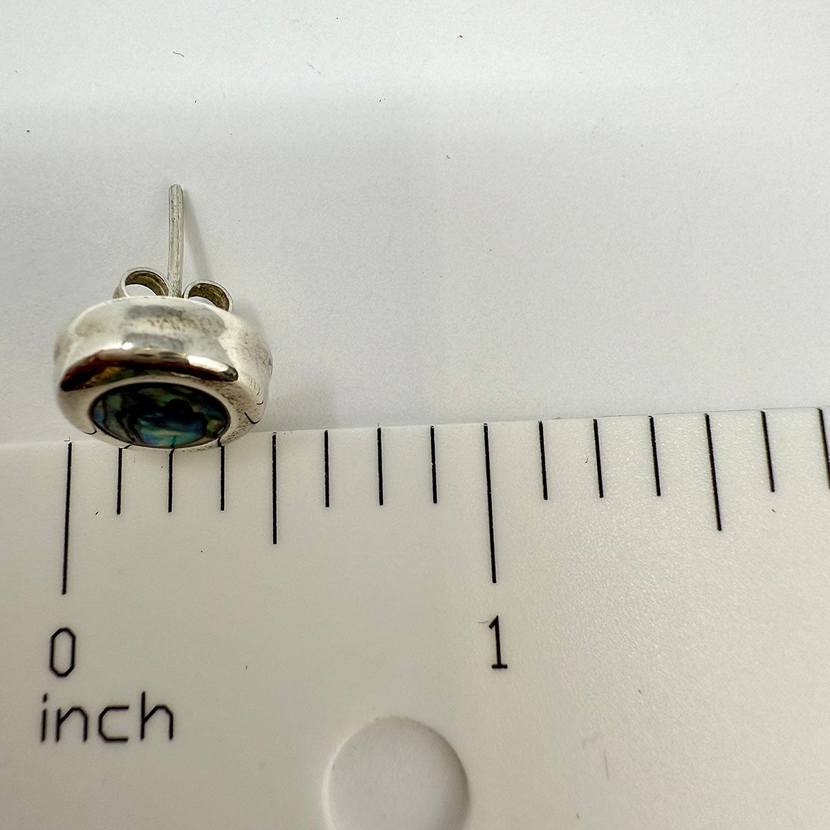 Sterling Silver Necklace with Abalone Inlay and Matching Earrings