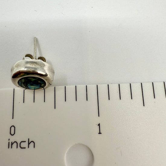 Sterling Silver Necklace with Abalone Inlay and Matching Earrings