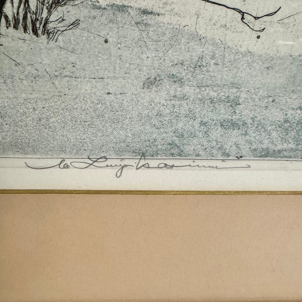 Framed Etching / Aquatint  "Lilienfield Monastery in Snow"