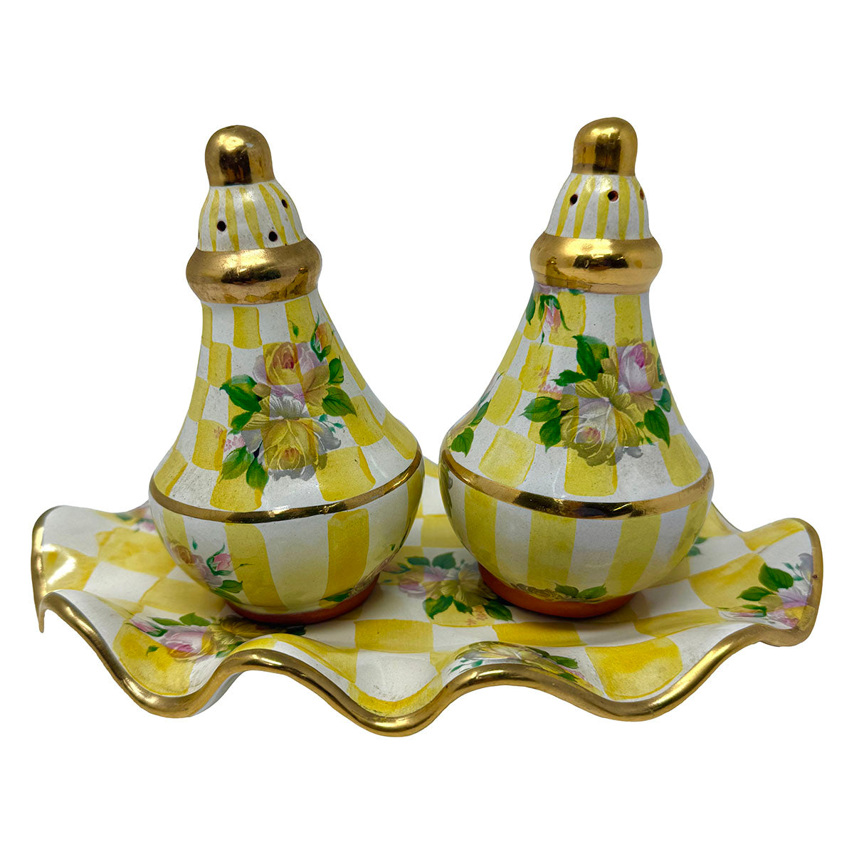 Lemon Curd Salt and Pepper Shakers with Underplate