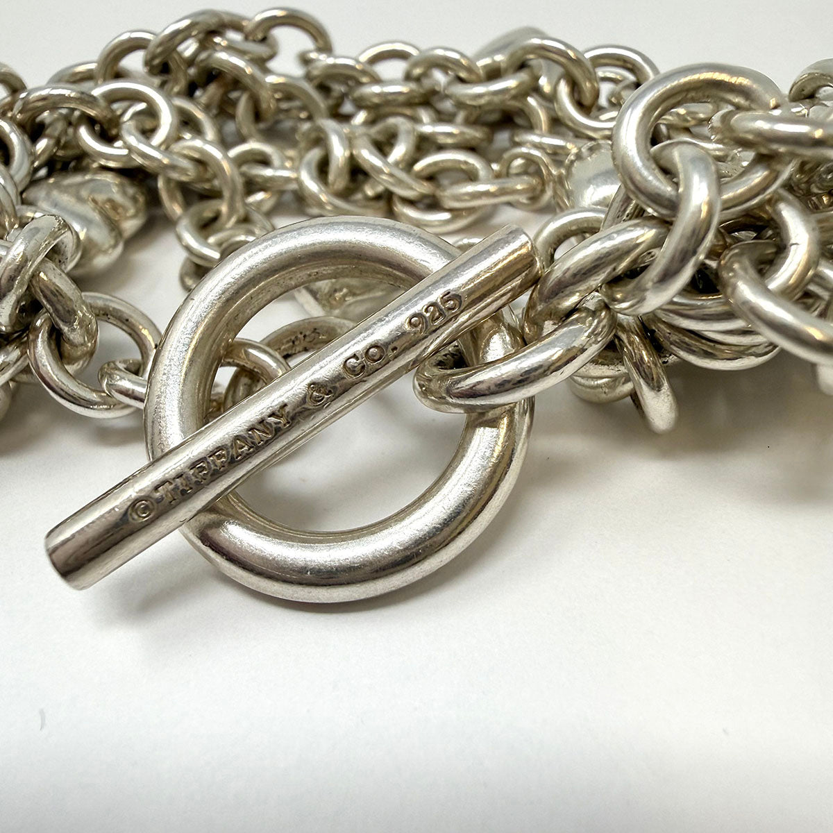 Tiffany & Co. Sterling Silver 5 Strand Heart  Bracelet