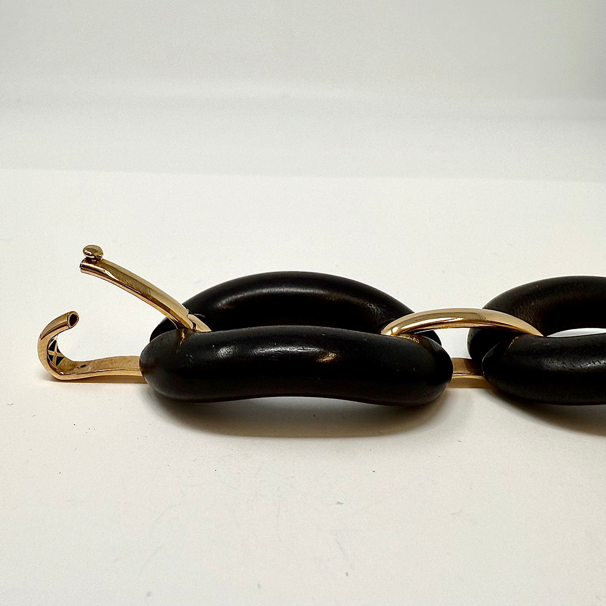 Roberto Coin Oval Ebony and 18K Rose Gold Link Bracelet